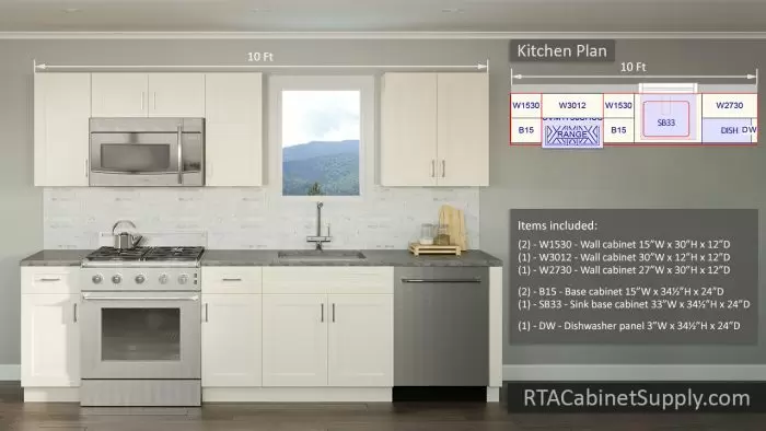Madison Blue Shaker 10ft Run Pre-Assembled Kitchen