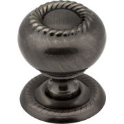 1-1/4" Diameter Brushed Black Nickel Rope Rhodes Cabinet Knob - S6060BNB