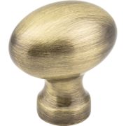 1-3/16" Overall Length Brushed Antique Brass Football Bordeaux Cabinet Knob - 3990AB