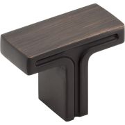 1-3/8" Overall Length Brushed Oil Rubbed Bronze Rectangle Anwick Cabinet Knob - 867DBAC