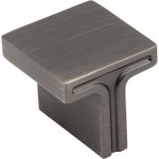 1-1/8" Overall Length Brushed Pewter Square Anwick Cabinet Knob - 867L-BNBDL