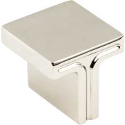 1-1/8" Overall Length Polished Nickel Square Anwick Cabinet Knob - 867L-NI