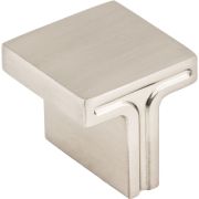 1-1/8" Overall Length Satin Nickel Square Anwick Cabinet Knob - 867L-SN