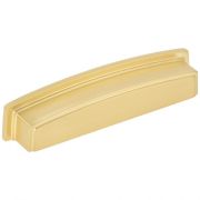 128 mm Center Brushed Gold Square-to-Center Square Renzo Cabinet Cup Pull - 141-128BG