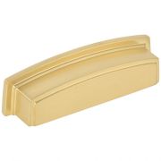 96 mm Center Brushed Gold Square-to-Center Square Renzo Cabinet Cup Pull - 141-96BG