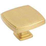 1-3/4" Overall Length Brushed Gold Square Renzo Cabinet Knob - 141L-BG