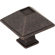 1-1/4" Overall Length Distressed Oil Rubbed Bronze Square Tahoe Cabinet Knob - 602S-DMAC