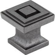 1" Overall Length Gun Metal Square Delmar Cabinet Knob - 585DACM