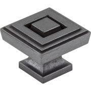 1-1/4" Overall Length Gun Metal Square Delmar Cabinet Knob - 585L-DACM
