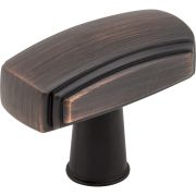 1-9/16" Overall Length Brushed Oil Rubbed Bronze Rectangle Delgado Cabinet Knob - 519DBAC