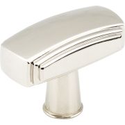 1-9/16" Overall Length Polished Nickel Rectangle Delgado Cabinet Knob - 519NI
