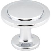 1-1/4" Diameter Polished Chrome Round Button Gatsby Cabinet Knob - 3960-PC
