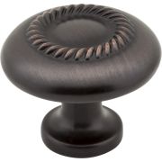 1-1/4" Diameter Brushed Oil Rubbed Bronze Rope Detailed Cypress Cabinet Mushroom Knob - Z118-DBAC