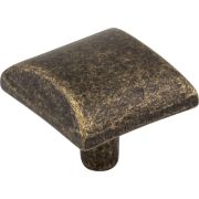 1-1/8" Overall Length Distressed Antique Brass Square Glendale Cabinet Knob - 525ABM-D