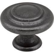 1-5/16" Diameter Gun Metal Round Arcadia Cabinet Knob - 107DACM