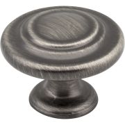 1-5/16" Diameter Brushed Pewter Round Arcadia Cabinet Knob - 107BNBDL