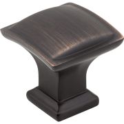1-1/4" Overall Length Brushed Oil Rubbed Bronze Square Annadale Cabinet Knob - 435DBAC