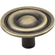1-5/16" Diameter Brushed Antique Brass Kingsport Cabinet Mushroom Knob - 875AB