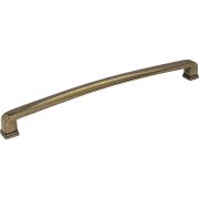 12" Center-to-Center Lightly Distressed Antique Brass Square Milan 1 Appliance Handle - 1092-12AEM