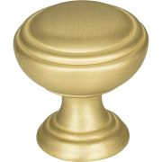 1-1/4" Diameter Brushed Gold Tiffany Cabinet Knob - 658BG