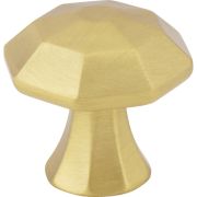 1-1/4" Overall Length Brushed Gold Octagonal Wheeler Cabinet Knob - 678BG