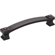 128 mm Center-to-Center Brushed Oil Rubbed Bronze Square Delmar Cabinet Pull - 585-128DBAC