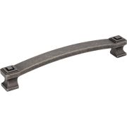 160 mm Center-to-Center Distressed Pewter Square Delmar Cabinet Pull - 585-160DP