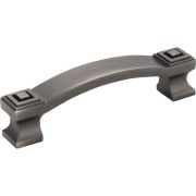96 mm Center-to-Center Brushed Pewter Square Delmar Cabinet Pull - 585-96BNBDL