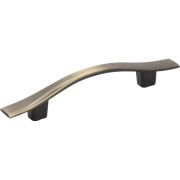 3" Center-to-Center Brushed Antique Brass Square Kingsport Cabinet Pull - 840AB
