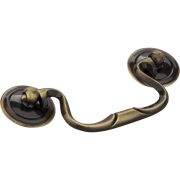 4-13/16" Overall Length Bail Style Cabinet Pull with Round Rosettes. Holes are 3 1/2" center-to-center. - CH3503