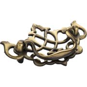 3" Center-to-Center Brushed Antique Brass Baroque Kingsport Cabinet Drop Pull - WP150-AB