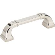 96 mm Center-to-Center Polished Nickel Ella Cabinet Pull - 165-96NI