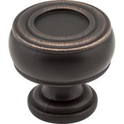 1-3/16" Diameter Brushed Oil Rubbed Bronze Barrel Bremen 2 Cabinet Knob - 127DBAC