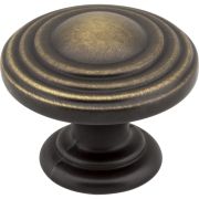 1-1/4" Diameter Antique Brushed Satin Brass Stacked Bremen 2 Cabinet Knob - 137ABSB