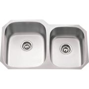 16" Gauge 60/40 Stainless Steel Undermount Sink Larger Left Bowl - 801L