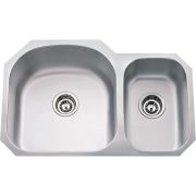 18" Gauge 70/30 Stainless Steel Undermount Sink Larger Left Bowl - 807L