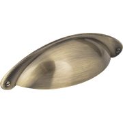 3" Center-to-Center Brushed Antique Brass Lyon Cabinet Cup Pull - 8233-AB
