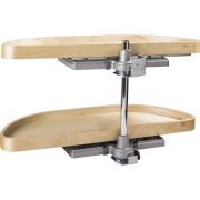 32" Half Moon Lazy Susan Set with Wood Trays - HMLS-W-3212