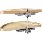 35" Half Moon Lazy Susan Set with Wood Trays - HMLS-W-3515