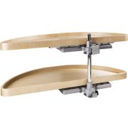 38" Half Moon Lazy Susan Set with Wood Trays - HMLS-W-3818