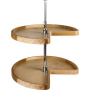32" Diameter Kidney Wood Lazy Susan Set with Twist and Lock Pole - LSK232-SET