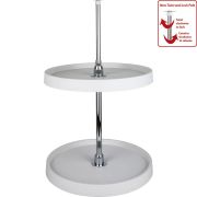 24" Diameter Round Plastic Lazy Susan Set with Chrome Hubs - PLSMR24
