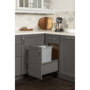 Single 35Qt Metal Drawerbox Trashcan Pullout with Grey Bin Grey Can - MDB5-S35G