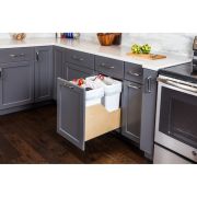 Pre-assembled 35Qt Double Pullout Waste Container System - CDM-WBMD35WH