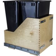 Pre-assembled 50Qt Double Pullout Waste Container System - CDM-WBMD50B