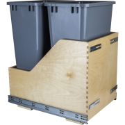 Pre-assembled 50Qt Double Pullout Waste Container System - CDM-WBMD50G