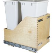 Pre-assembled 50Qt Double Pullout Waste Container System - CDM-WBMD50WH