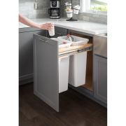 Top Mount Soft Close Double Trash Can Unit for 21" Opening - TMDSC-21