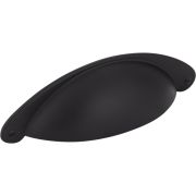 3" Center-to-Center Matte Black Lyon Cabinet Cup Pull - 8233BLK