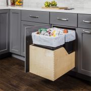 Pre-assembled 50Qt Double Pullout Waste Container System - CAN-WBMD50B